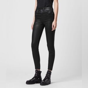 All Saints Coated Crop Skinny Jeans, W30, Mast